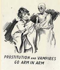 Affiche de 1917 : Prostitution & vampires marchent bras dessus-bras dessous