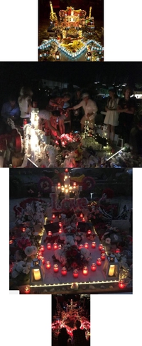 La tombe de Johnny Halumay la nuit