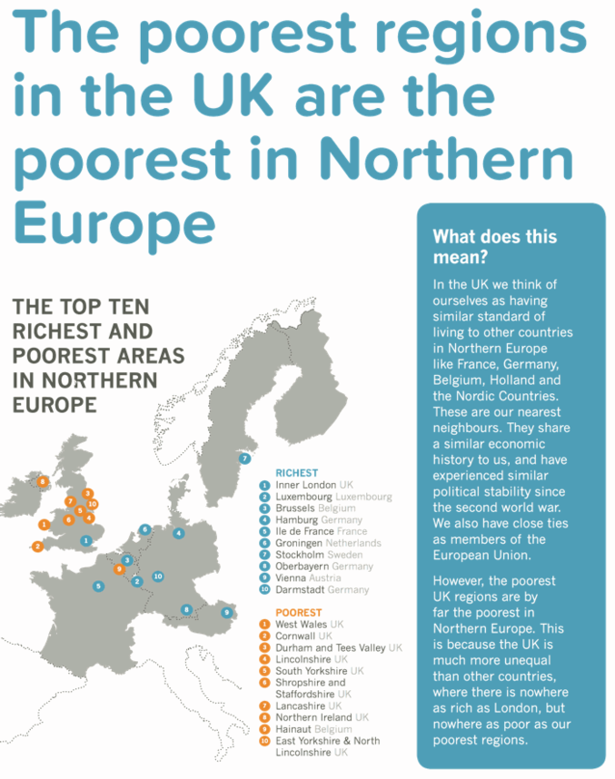 Les régions les plus pauvres d'Europe Du Nord sont quasiment toutes chez nos amis rosbeefs.