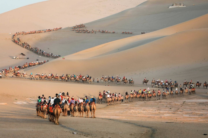 Quelque-part dans le désert de Dunhuang, dans la province chinoise de Gansu, au Nord-Ouest.