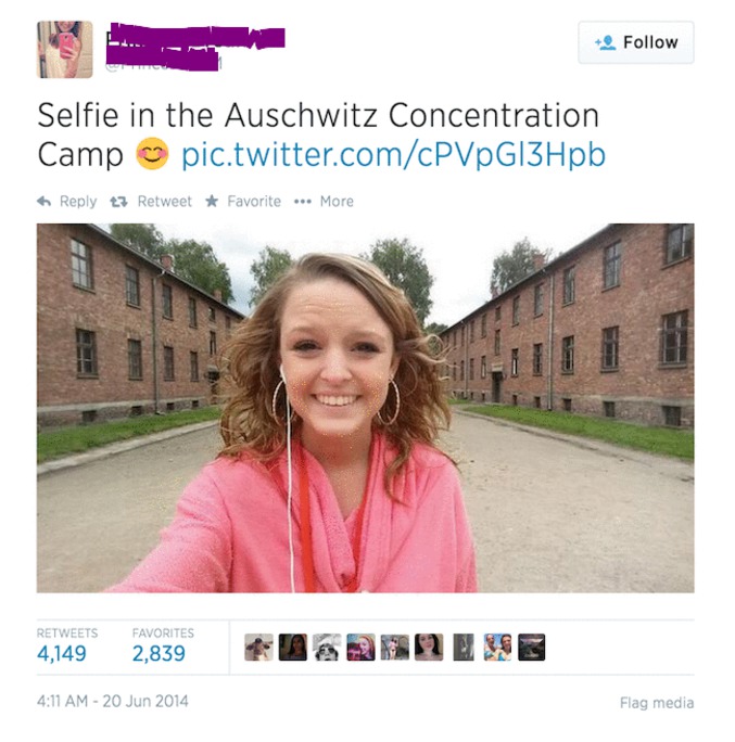 Selfie à Auschwitz