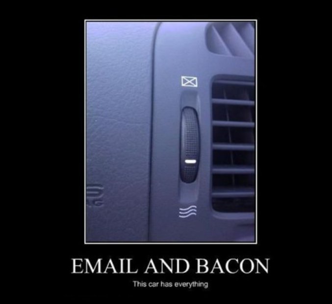 Email et bacon.