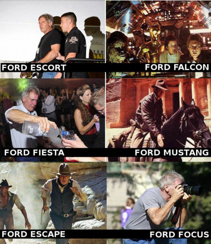 Escort, Falcon, Fiesta, Mustang, Escape et Focus.