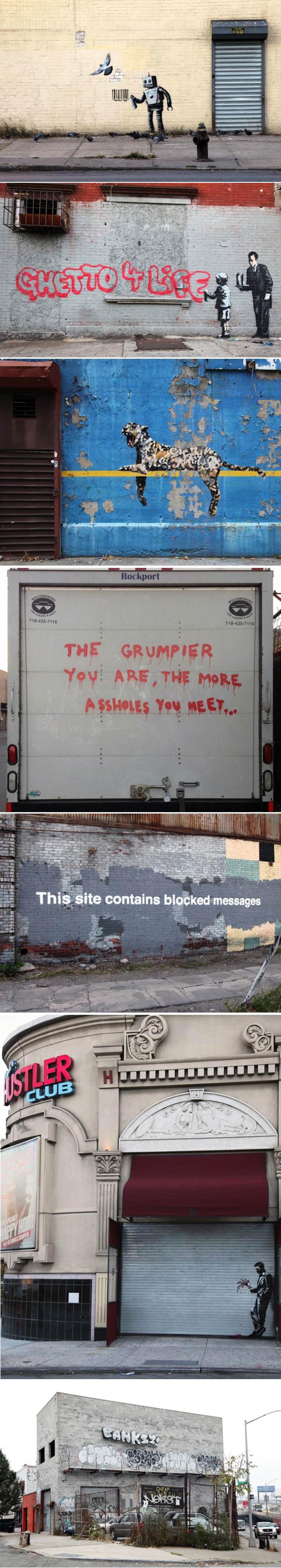 “Better Out Than In“, les créations du street artist Banksy dans les rues de New-York touchent à leurs fin. Si vous n’avez pas suivi, l’artiste a réalisé chaque jour du mois d’octobre une nouvelle installation, une performance ou encore un pochoir. voici les dernières publié sur le net