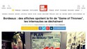 Bordeaux : des affiches spoilent la fin de "Game of Thrones", les internautes se déchaînent