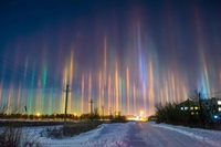Piliers de lumière en Russie