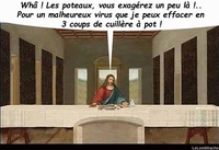 La cène de Leonardo Da Vinci revisitée en ces temps de pandémie