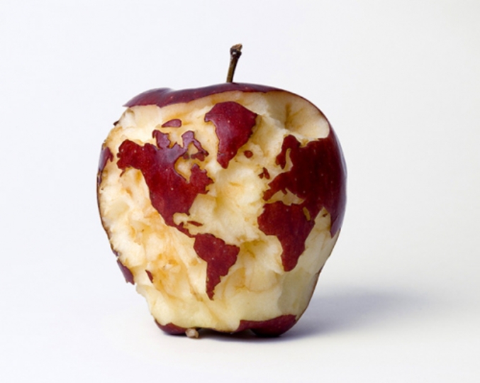 La Terre est ronde comme une pomme.