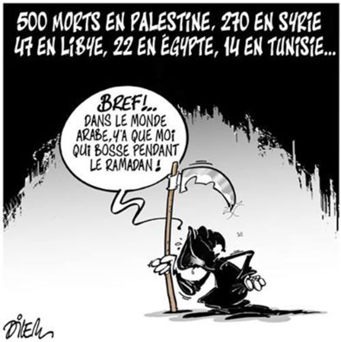 Un dessin du dessinateur algérien Ali Dilem paru dans le quotidien algérien Liberté.