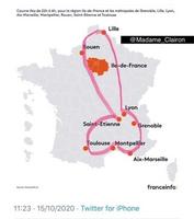 Carte des villes où l'arrêt est subite