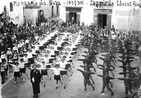 Manifestation gymnique de l'oeuvre Balila (=jeunesses fascistes italiennes) en 1938