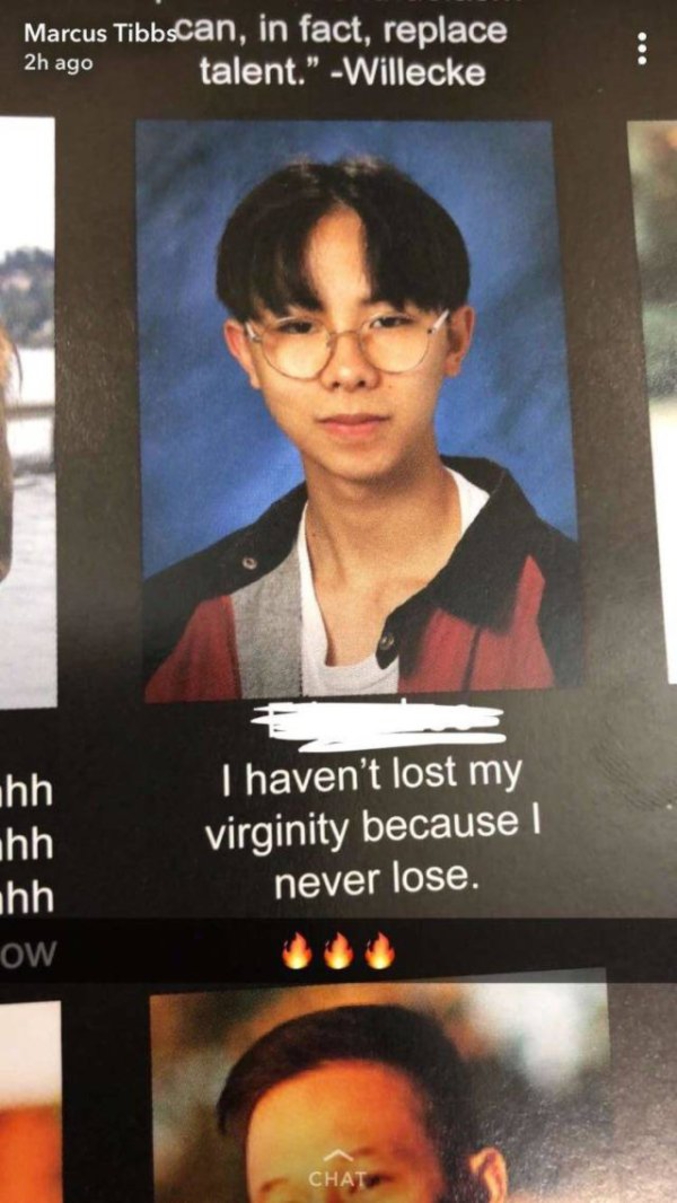 "Je n'ai pas perdu ma virginité car je ne perds jamais"