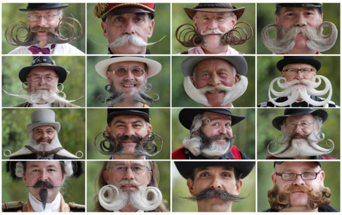 participants du Championnat d'Europe de barbe et de moustache de Wittersdorf (France)