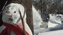 Bonhomme de neige apeuré