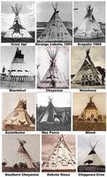 Divers teepees selon les tribus indiennes