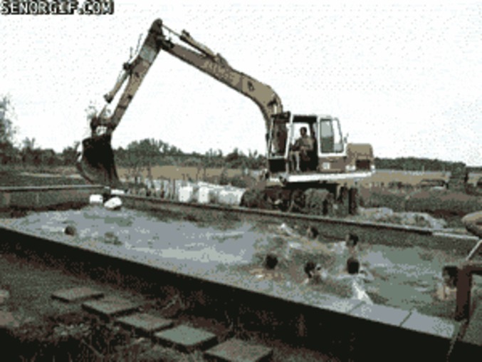 Piscine à vague version chantier