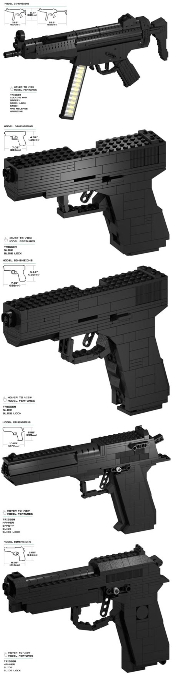 Des armes faites en LEGO.