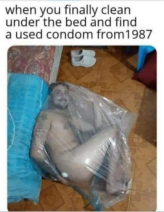 Et que tu retrouves un préservatif usagé datant de 1987.