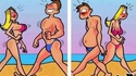   Les femme et les homme à la plage
