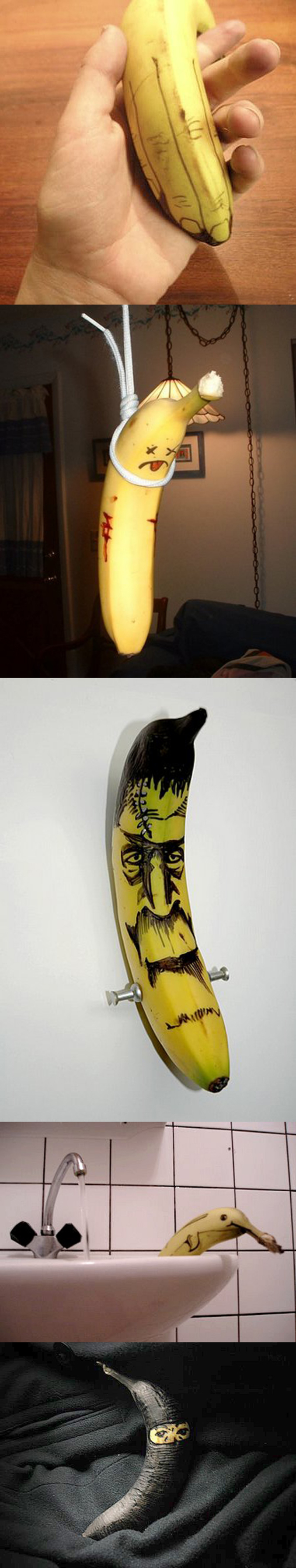 Une nouvelle série de dessins sur des bananes