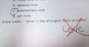 Une réponse à un examen