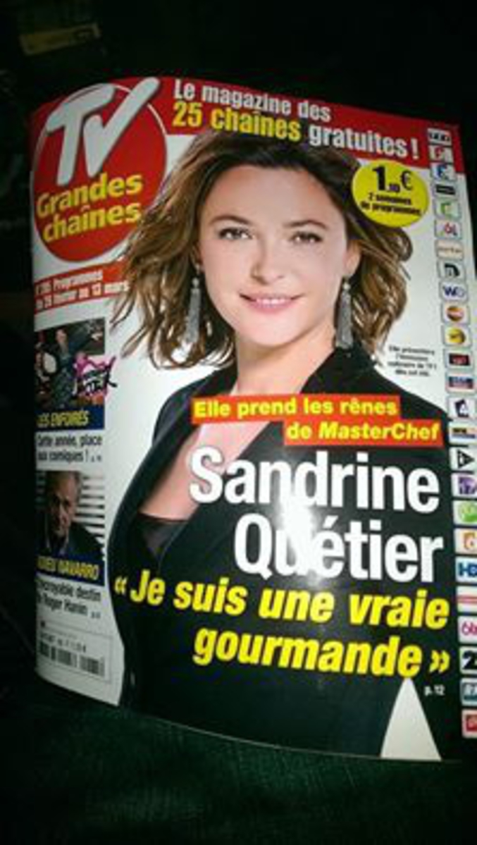 Une couverture de magazine TV avec Sandrine Quétier.