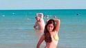 photobombing à la plage