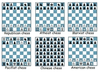 Différents jeux d'échecs