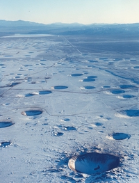 Après 800 essais nucléaires, de 1951 à 1992, le site primitif d'essais dans le Nevada