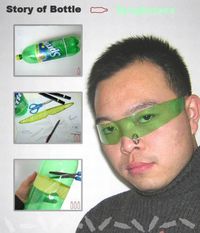 Lunette classe avec une bouteille de Sprite