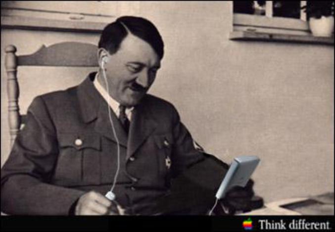 Hitler écoutant de la musique sur son iPOD.