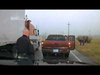 Cop Run Over By Semi Tractor Trailer