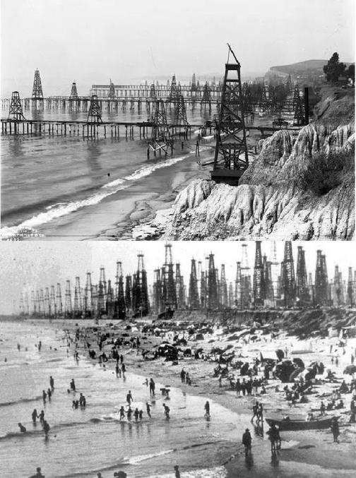 En haut, summerland beach vers 1910; en bas, Huntington beach dans les années 30/40.