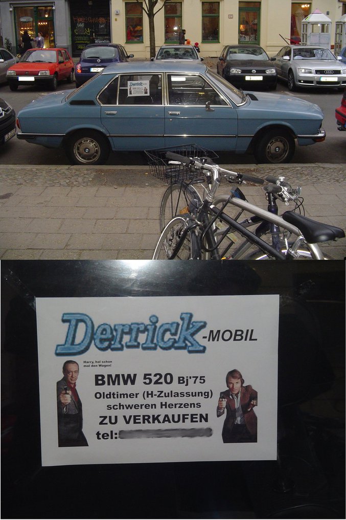Un homme vend la voiture de Derrick. Vite achetez-la !