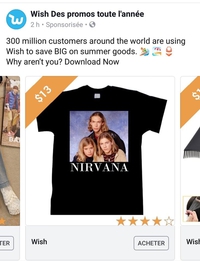 T-shirt Nirvana sur Wish