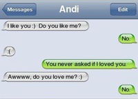 L'amour en SMS