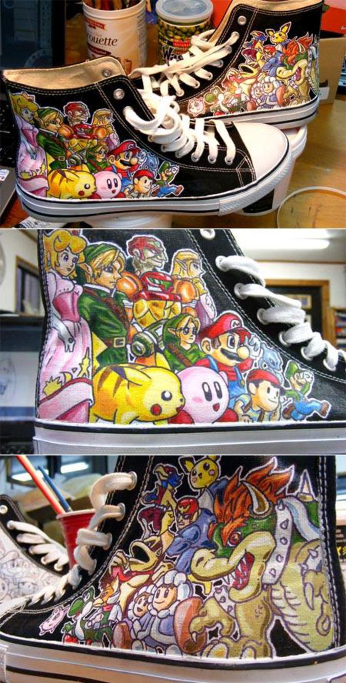 Des chaussures pour les vrais fans de Nintendo.