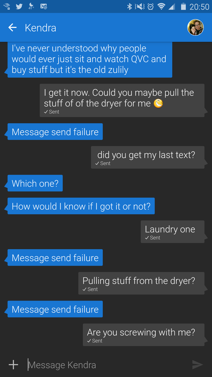 Message failure. Send your message.