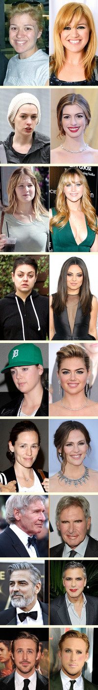 Célébrités avec et sans maquillage