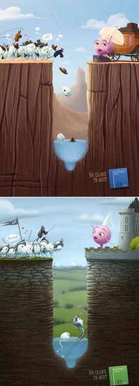 Publicité pour des capotes