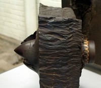 Impact d'un canon 17-pdr sur le blindage d'un tank Tiger I