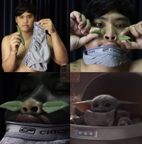 Low-cost cosplay Baby Yoda