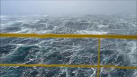 Tempête vue d'une plateforme pétrolière