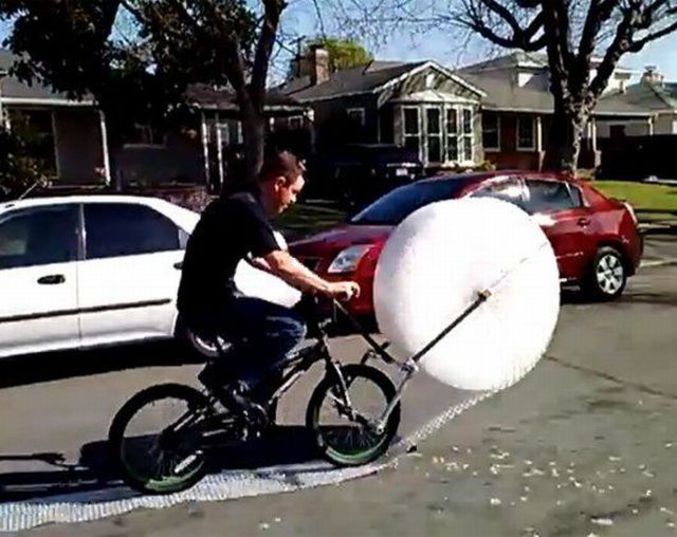 Faites du vélo à tapis à bulle.