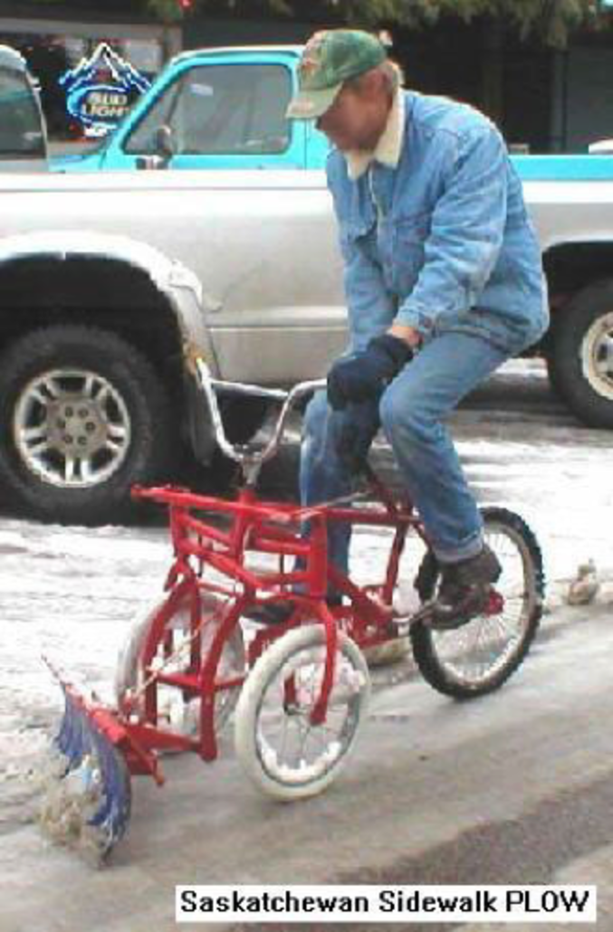 Un vélo chasse neige !