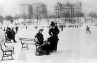 Le lac de Central Park gelé à New-York, en 1893