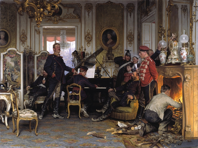 Au cantonnement devant Paris. 24 octobre 1870
Oeuvre d'Anton von Werner (1843-1915)