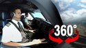 Vue d'un kockpit d'avion, vidéo a 360°