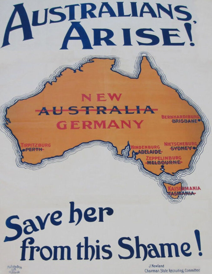 ...de peur que leur pays ne devienne une colonie allemande... ça a marché puisque les "Aussies" se sont très bien battu au front.