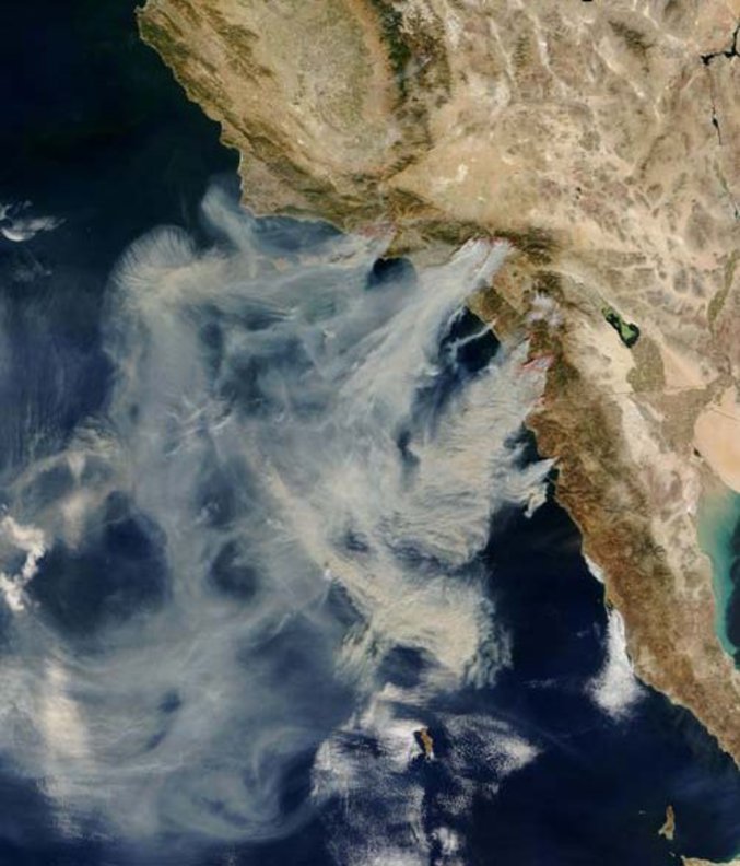 Les feux de forêt californiens vus par satellite